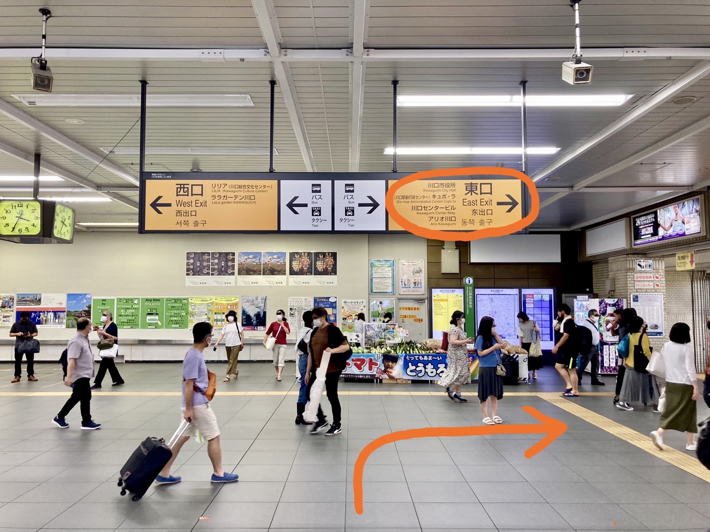 ① 川口駅東口を出ます。